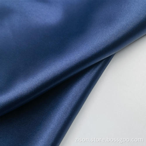 Elegan Biru Safir 100% Kain Poliester Spandex Satin